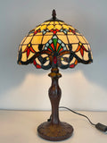 Sale@12" Beige Victorian Style Tiffany Bedside Lamp