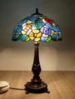 Tiffany Style Rose Floral Stained Glass Table Lamp for Living Room & Bedroom
