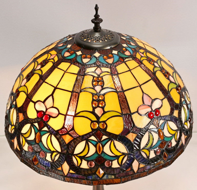 Large 18" Victorian Ornamental Tiffany Style Floor Lamp