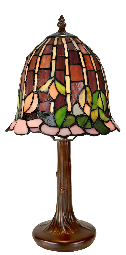 Fabulous  8" Water Lily Style Glass Tiffany Mini Lamp