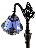 Baroque Accent Style Leadlight Stained Glass Bridge Arm Tiffany  Floor Lamp