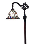 Victorian Style Leadlight Stained Glass Bridge Arm Tiffany  Floor Lamp