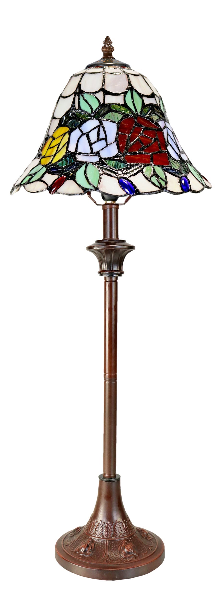 Elegant Rose Style Tiffany Buffet Lamp