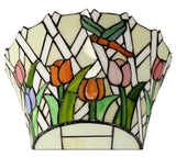 Dragonfly Flying on Tulip Stained Glass Tiffany Wall Light Wall Sconce