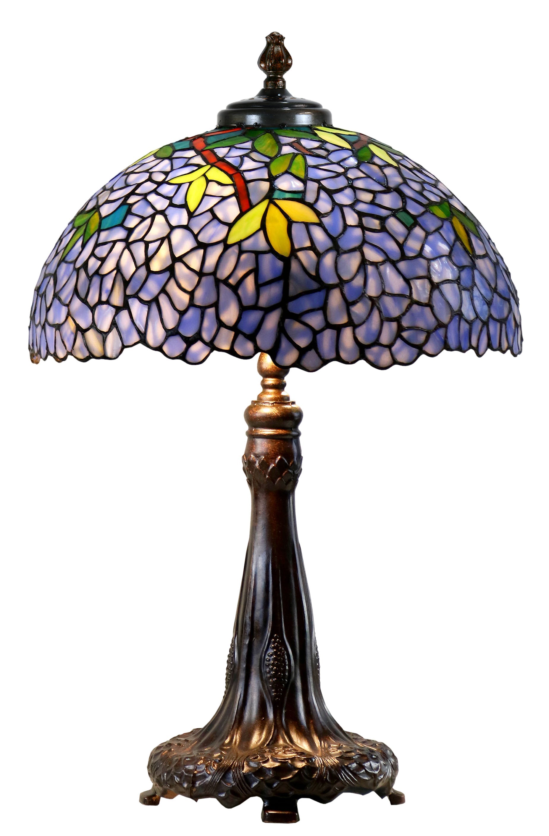 Timeless Collection@Huge 17 inches Blue Wisteria Style Tiffany Table Lamp