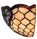 Red Alicia Tiffany Style Stained Glass Wall Sconce