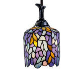 Blue Wisteria Stained Glass Vintage Pole Pendant Tiffany Ceiling Light