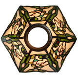 Rose Style Hexagon shade Leadlight Stained Glass Bridge Arm Tiffany  Floor Lamp
