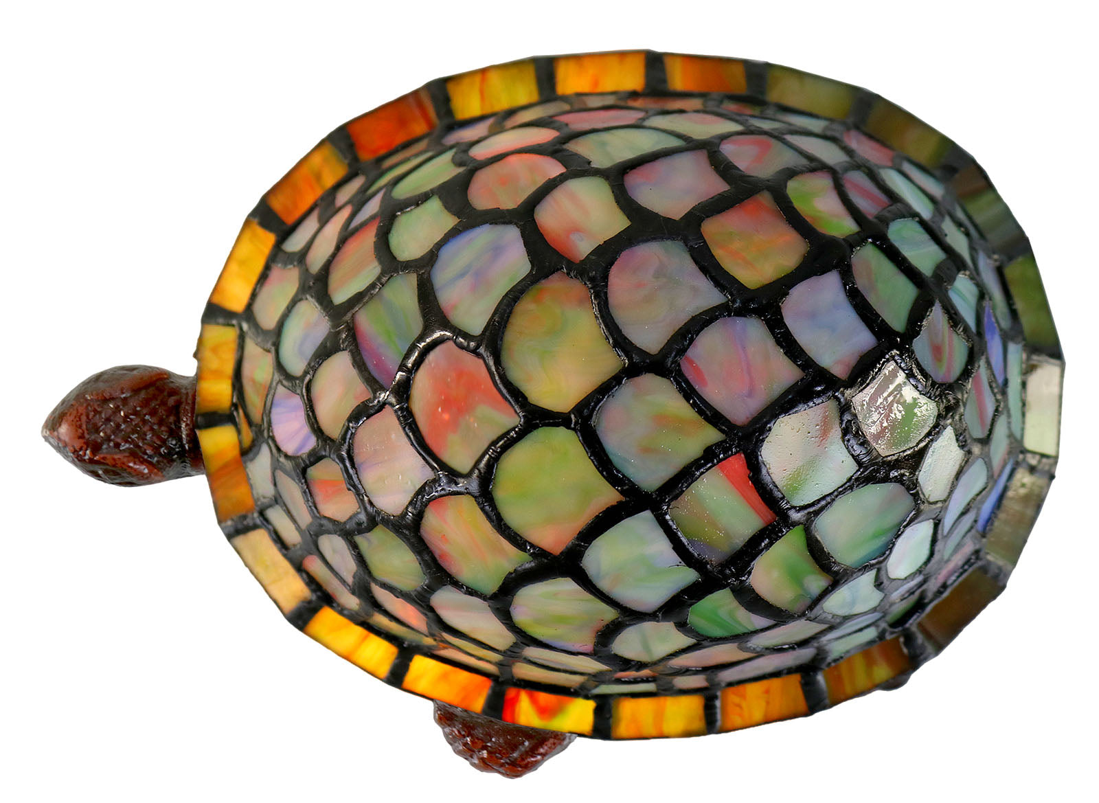 Cute Colorful Turtle Tiffany Leadlight Art Deco Stained Glass Accent Lamp