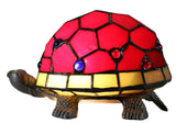 Red Turtle Tiffany Leadlight Art Deco Stained Glass Accent Lamp