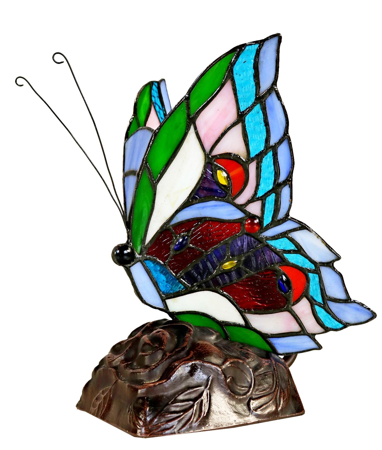Multip-color Butterfly  Tiffany Leadlight Stained Glass Art Deco Table Lamp