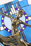Amazing Art Deco Stunning Dancer Figurines Tiffany Stained Glass  Lamp
