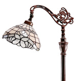 Baroque Style Vienna Leadlight Stained Glass Bridge Arm Tiffany Floor Lamp