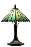 11"  Straight Panels Cone Tiffany Style Stained Glass Table Lamp*Sky Blue