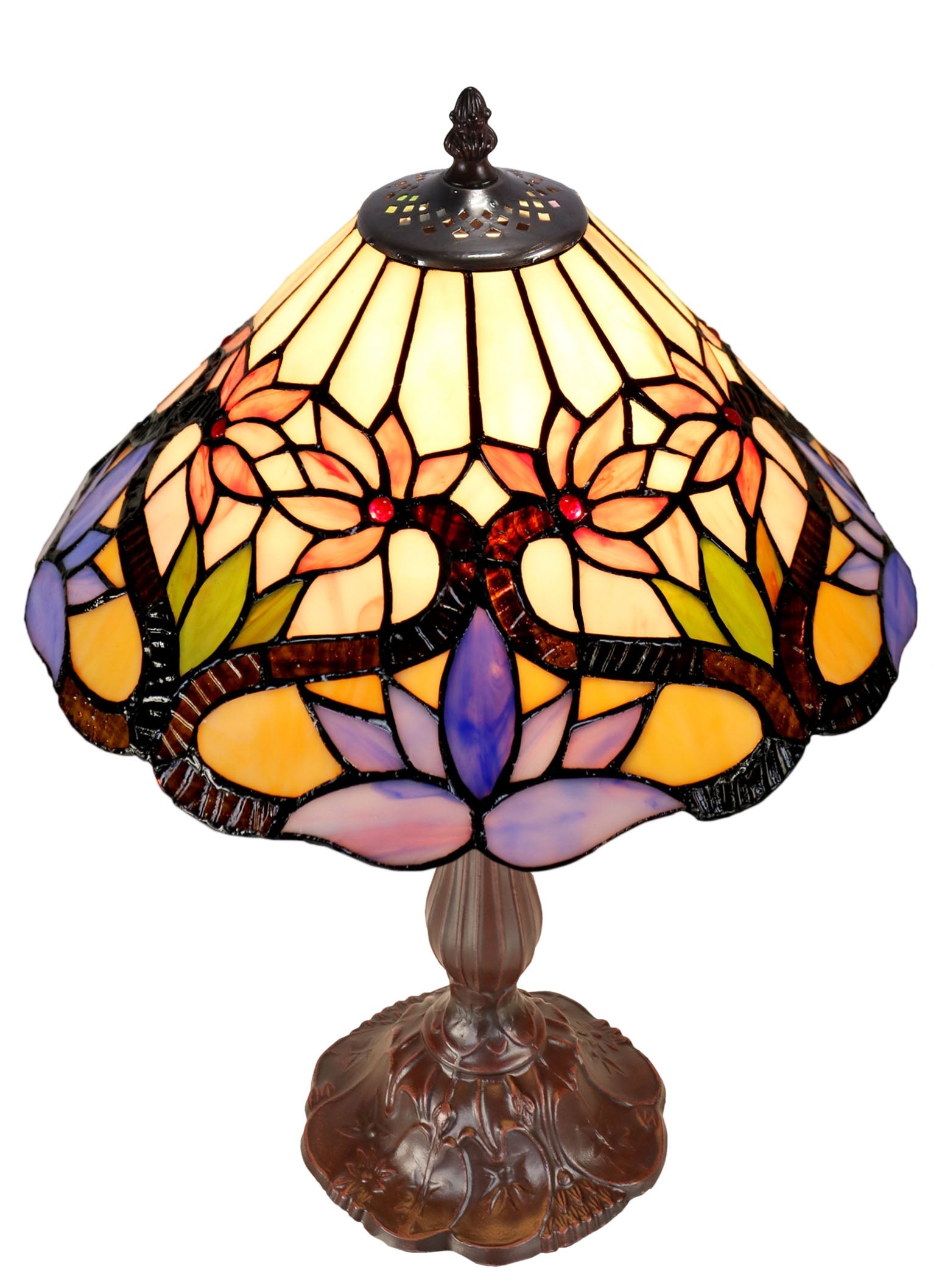 Amazing 12"  Water Lily Style Tiffany Bedside Lamp