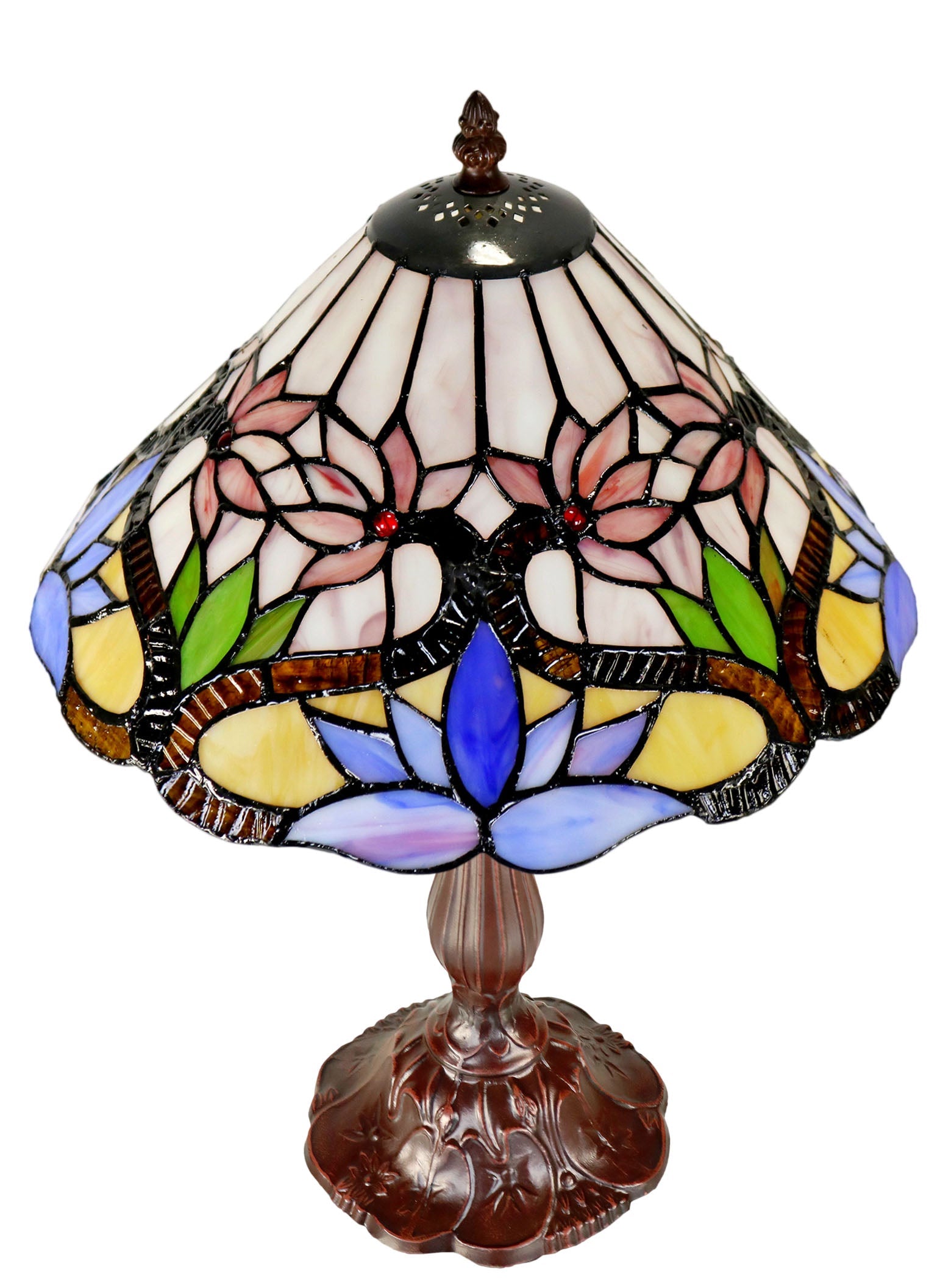 Amazing 12"  Water Lily Style Tiffany Bedside Lamp