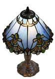 Stunning 12" Blue Jewel Carousel Tiffany Bedside Lamp