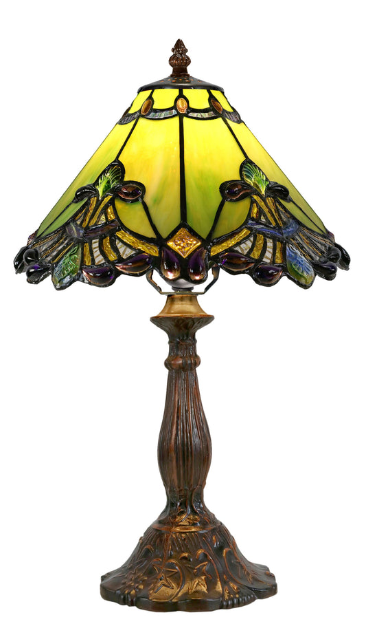 Amazing 12" Green Dragonfly Tiffany Bedside Lamp