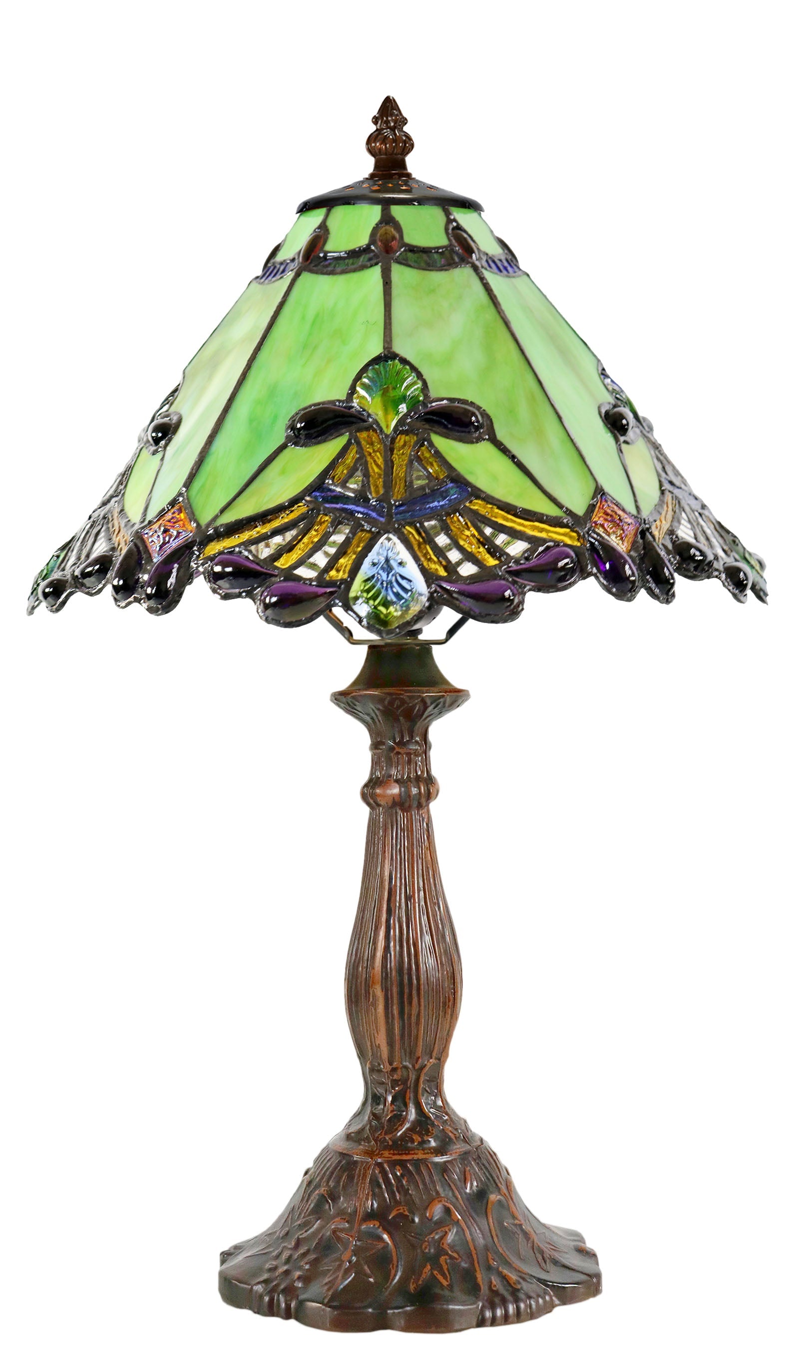 Amazing 12" Green Dragonfly Tiffany Bedside Lamp