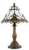 Stunning 12" White Jewel Carousel Tiffany Bedside Lamp