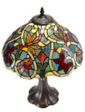 14" Golden Dragonfly Style Leadlight Stained Glass Tiffany Bedside Lamp