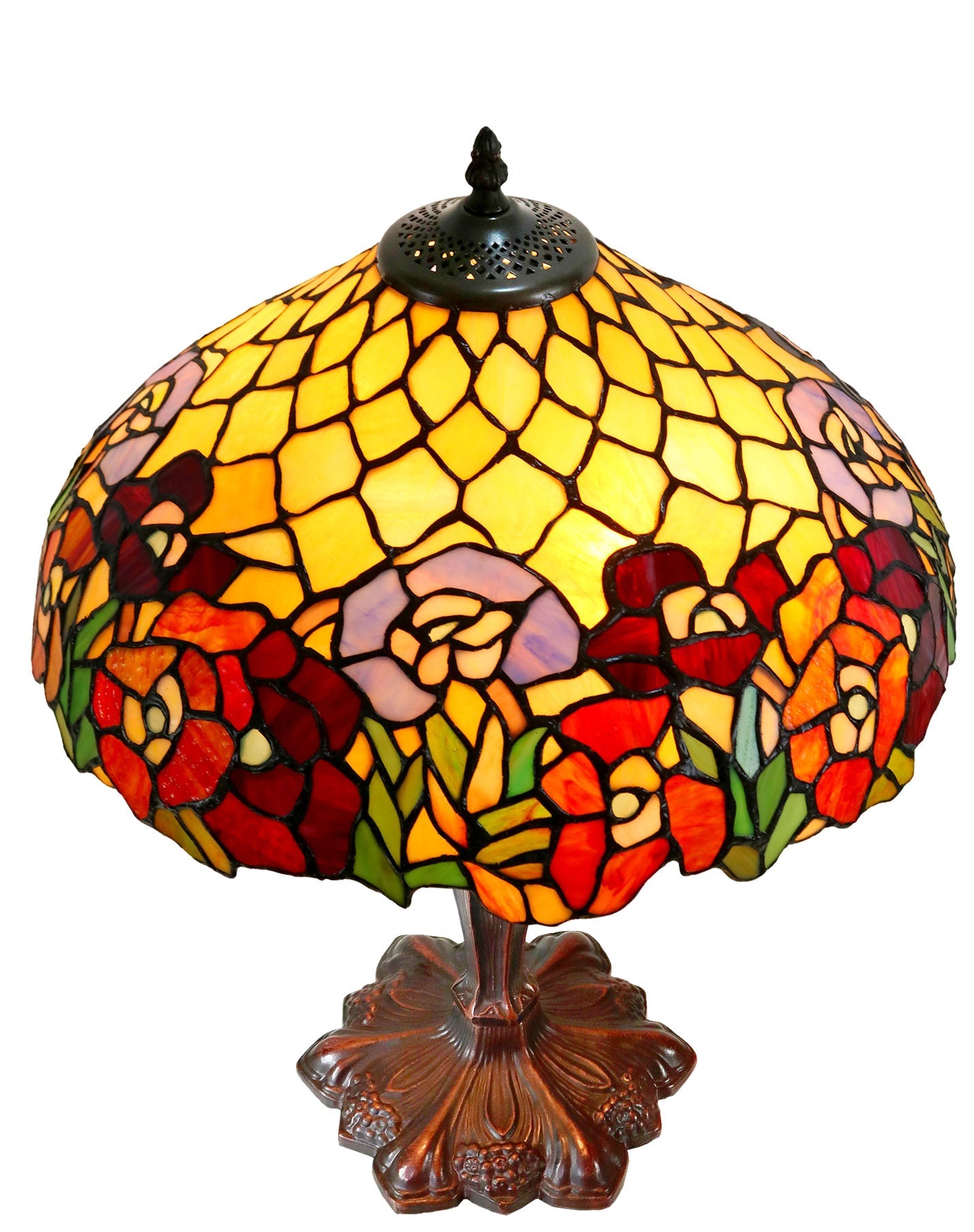 16" Flower Garden Blossom Style Tiffany Table Lamp