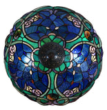 Large 16" Tiffany-style Desert Rose Stained Glass 23-inches High Table Lamp*blue