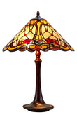 Large 16" Tiffany-style Desert Rose Stained Glass 23-inches High Table Lamp