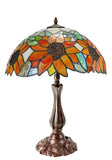 Large 16" Large Sunflower Style Tiffany Table Lamp