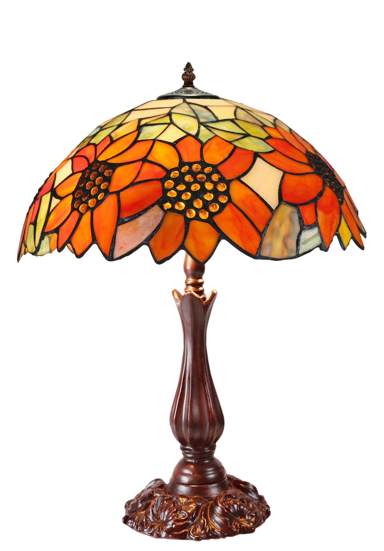 Large 16" Large Sunflower Style Tiffany Table Lamp