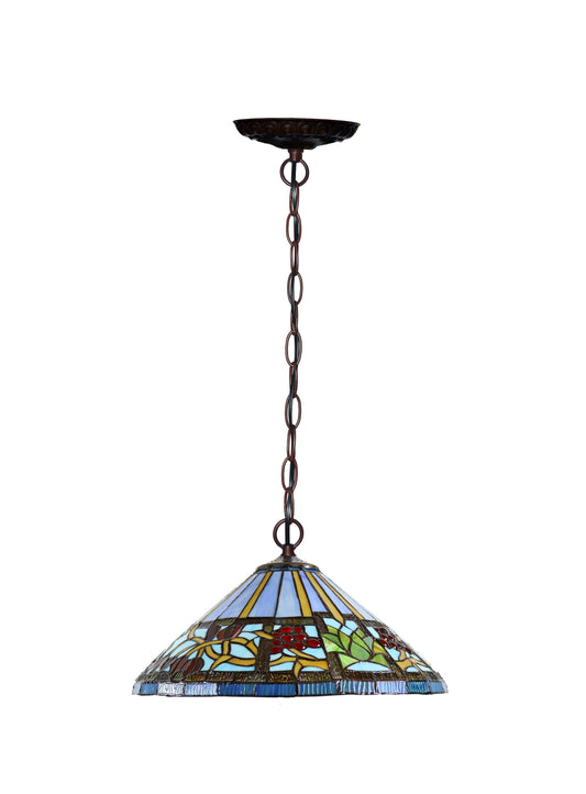 16" Red Fruit Berry Bean Wisteria Style Tiffany  Pendant Light