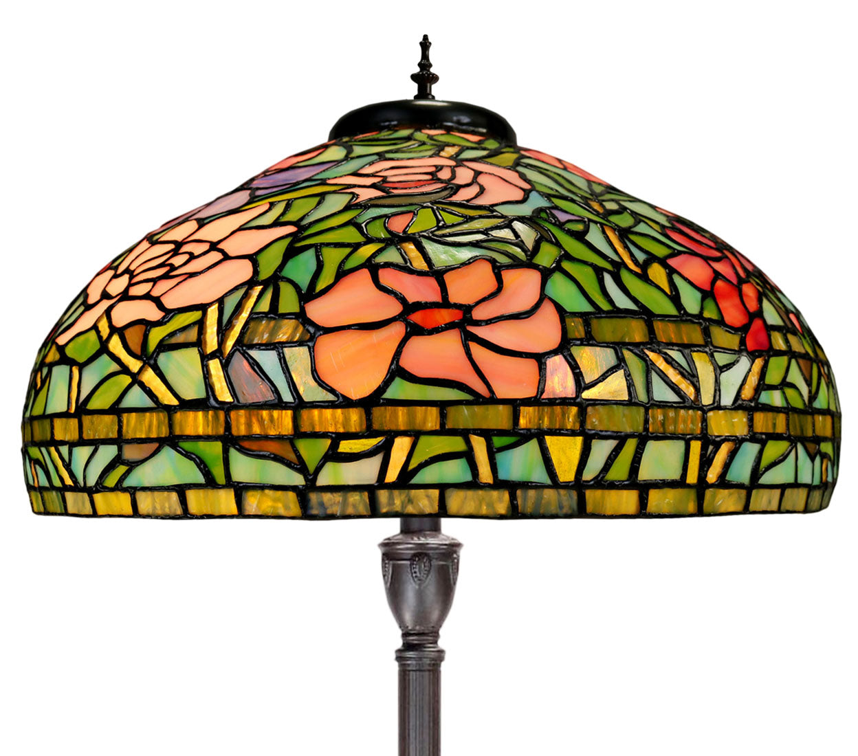 18" Large Peony Tiffany Floor Lamp