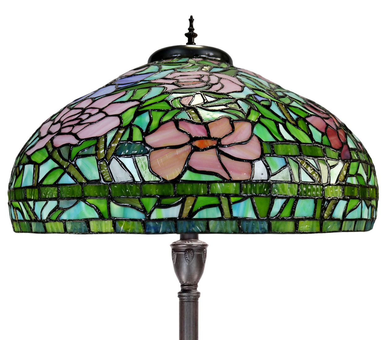 18" Large Peony Tiffany Floor Lamp