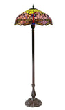 Limited Edition Grand 20" Green Purple Dragonfly Style Leadlight Tiffany Floor Lamp