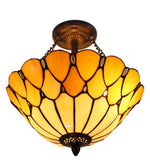 14" Dome style Tiffany  Uplighter Pendant Light