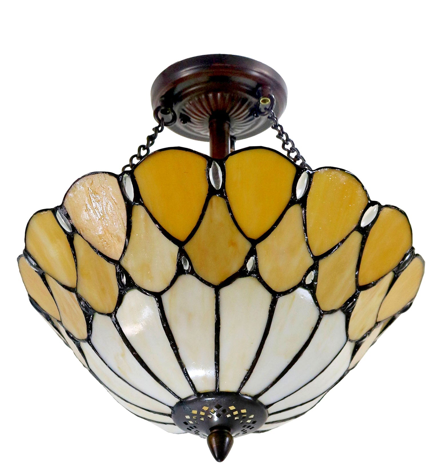 14" Dome style Tiffany  Uplighter Pendant Light