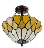 14" Dome style Tiffany  Uplighter Pendant Light