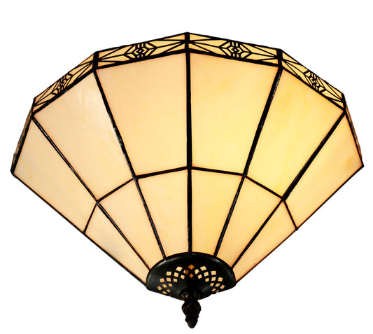 Mission Stained Glass Tiffany Wall Light  with Intricate Filigree Accent