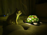 Green Turtle Tiffany Leadlight Art Deco Stained Glass Accent Lamp