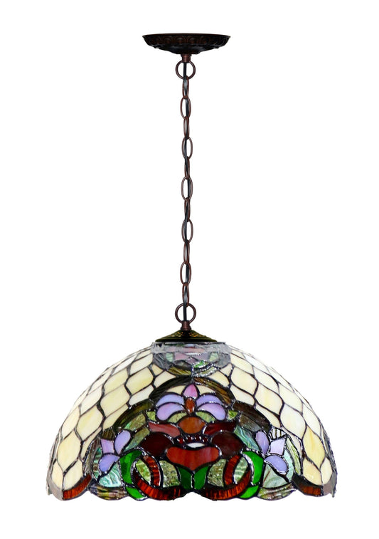 12" Alicia Stained Glass Tiffany Pendant Light