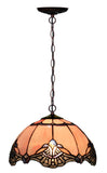 Flowing Color@12" Pink Baroque Style Stained Glass Tiffany Pendant Light