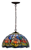 12" Blue Tulip Style Stained Glass Tiffany Pendant Light