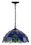 Flowing Color@16" Victorian Style Blue Tiffany Pendant Light