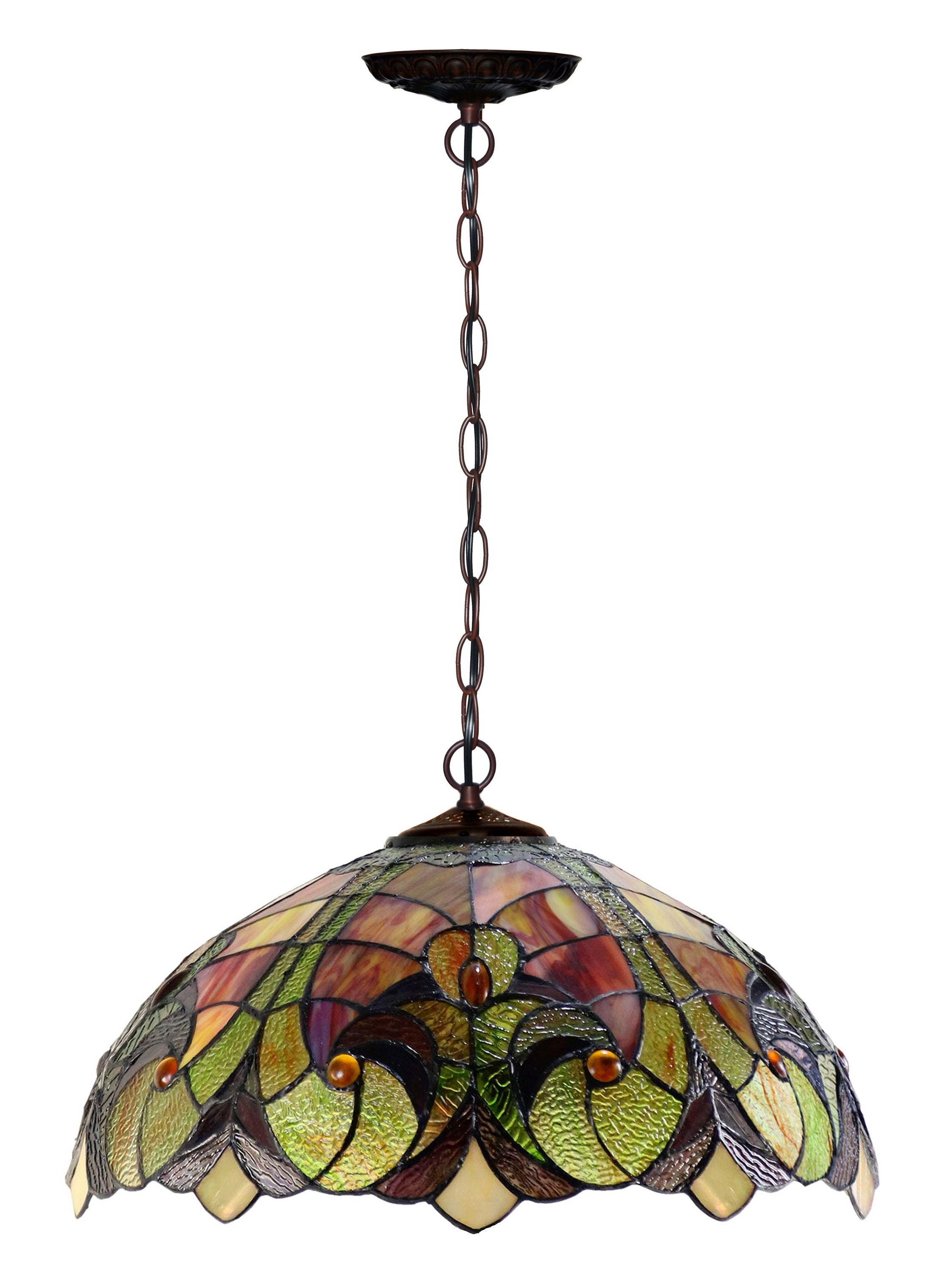 Flowing Color@16" Amor Red Orange Tiffany Pendant Light