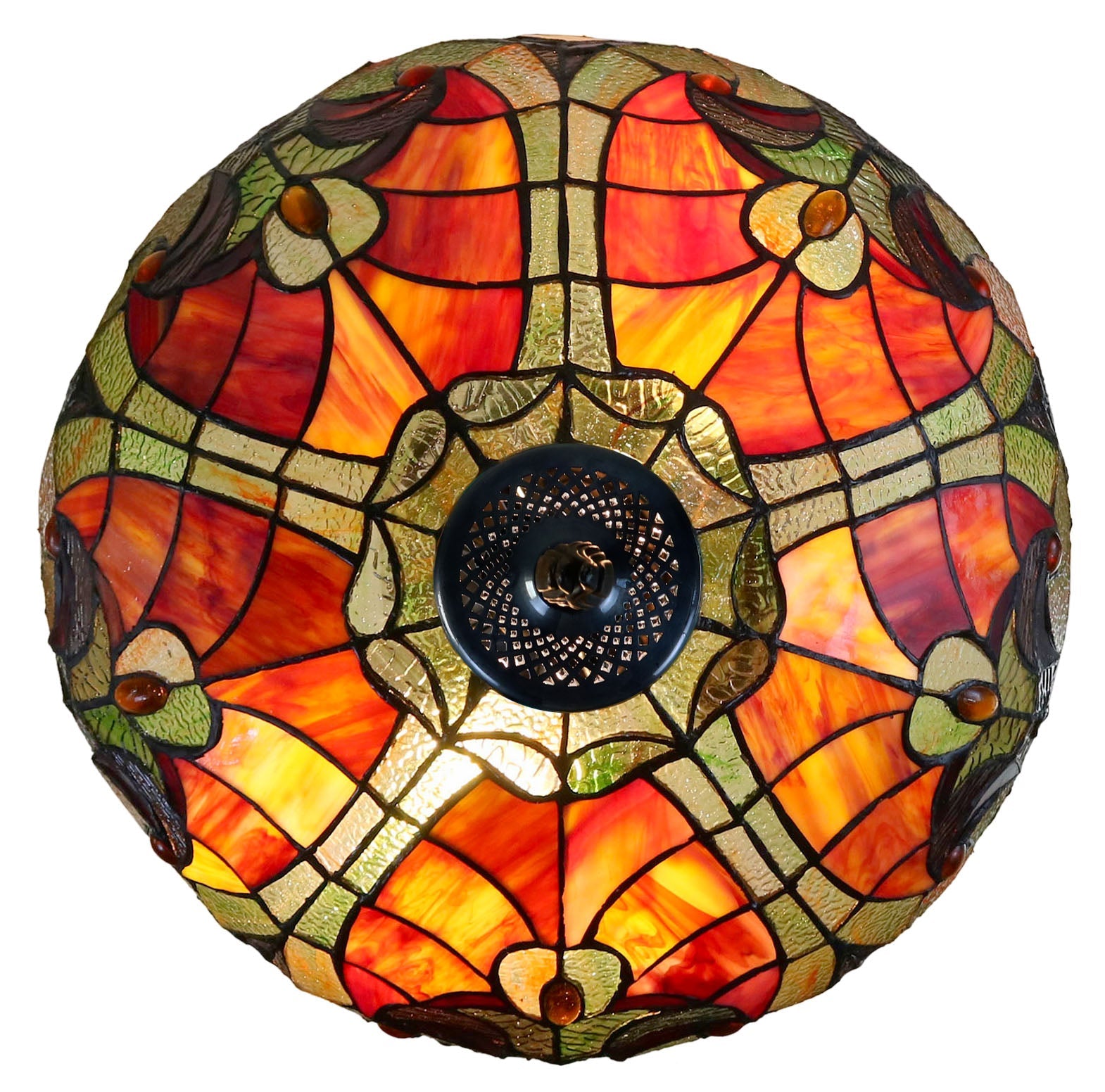 Flowing Color@16" Amor Red Orange Tiffany Pendant Light