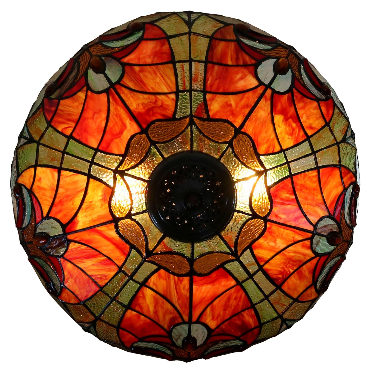 Large 18" Amor  Red Victorian Style Tiffany Style Pendant light