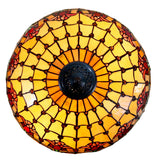 17" Red Colonial  Tulip Stained Glass Tiffany Pendant Light