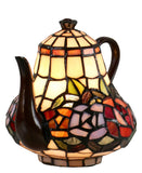 Red Rose Teapot Leadlight Tiffany Table Lamp