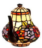 Red Rose Teapot Leadlight Tiffany Table Lamp