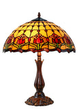 Large 17"  Red Tulip Style Leadlight Stained Glass Tiffany Table Lamp